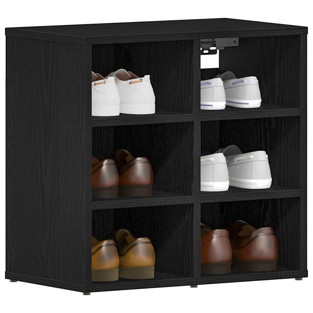 Zapatero VidaXL roble negro 52 x 30 x 50,5 cm acabado madera