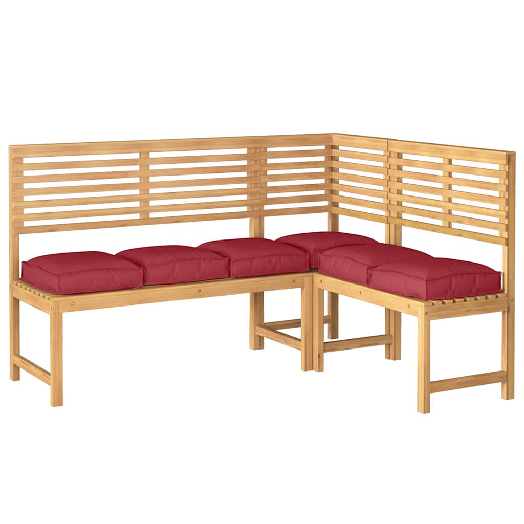 Vidaxl cojín 6uds rojo vino 40 x 40 x 8 cm tela oxford
