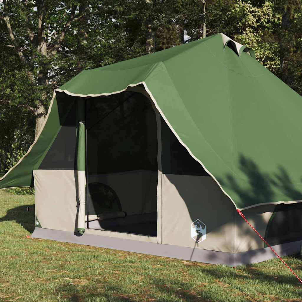 Vidaxx tenda teepee con tetto con ripostiglio verde 358 x 296 x 258 cm taffetà