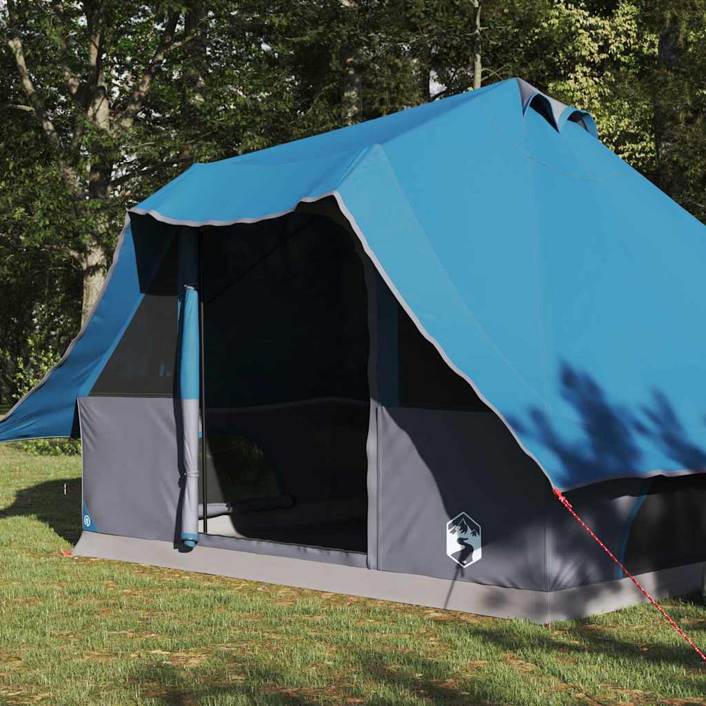 Tenda teepee Vidaxx con tetto e ripostiglio blu 358 x 296 x 258 cm taffetà