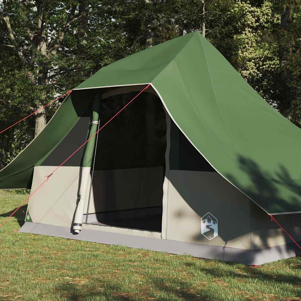 Tienda tipi Vidaxx con techo y almacenamiento verde 364 x 281 x 257 cm tafetán