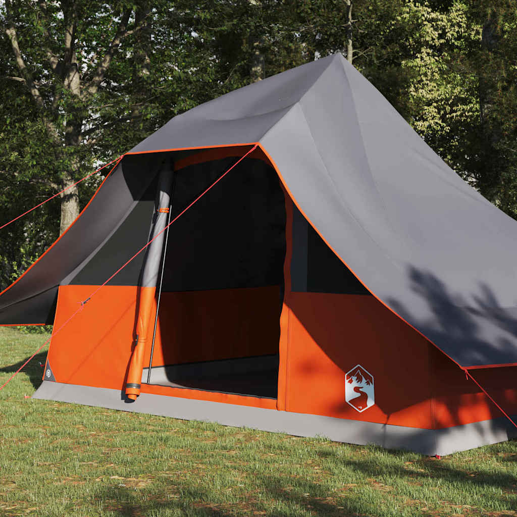 Tienda tipi Vidaxx con techo tafetán gris y naranja 364 x 281 x 257 cm