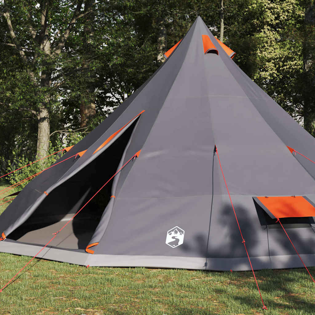 Tenda familiare Vidaxx Teepee grigio e arancione 560 x 560 x 300 cm