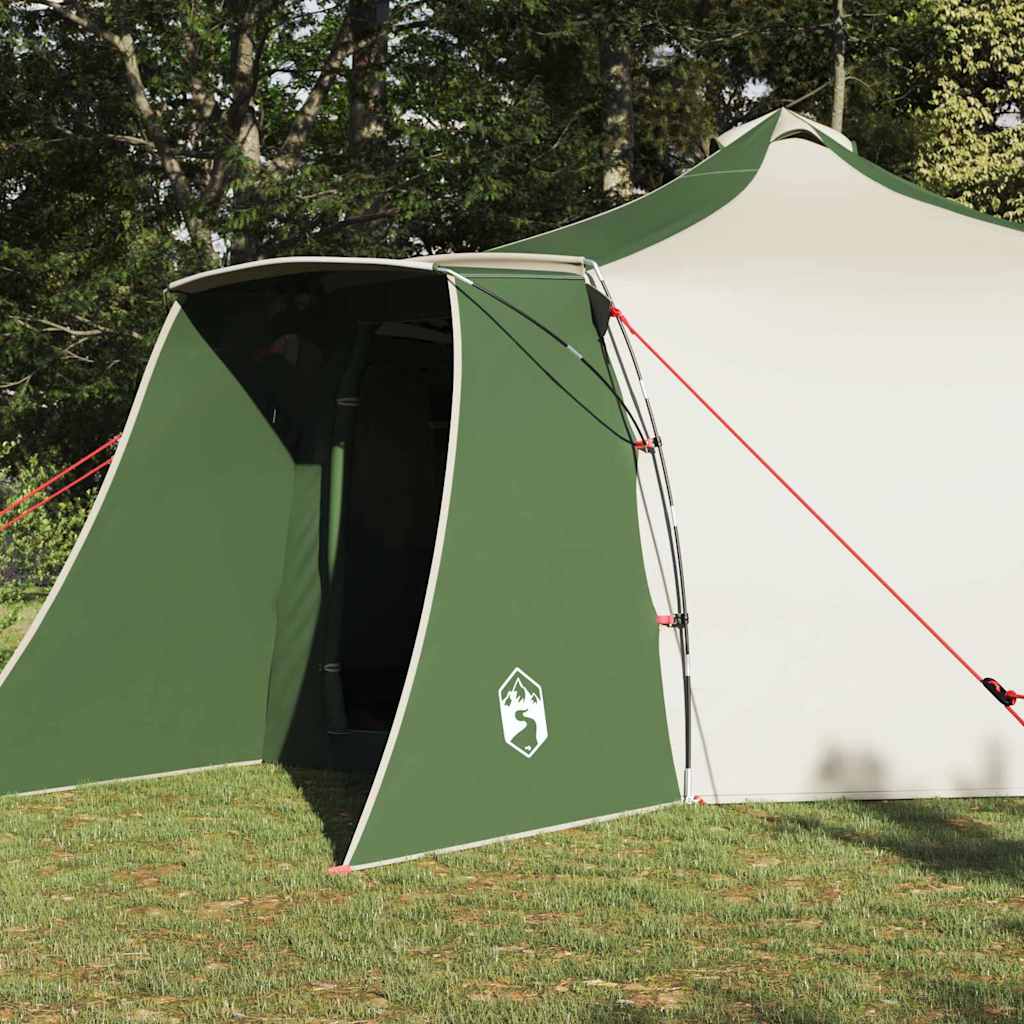 Tenda teepee Vidaxx con tetto in tessuto verde e beige 492 x 492 x 275 cm