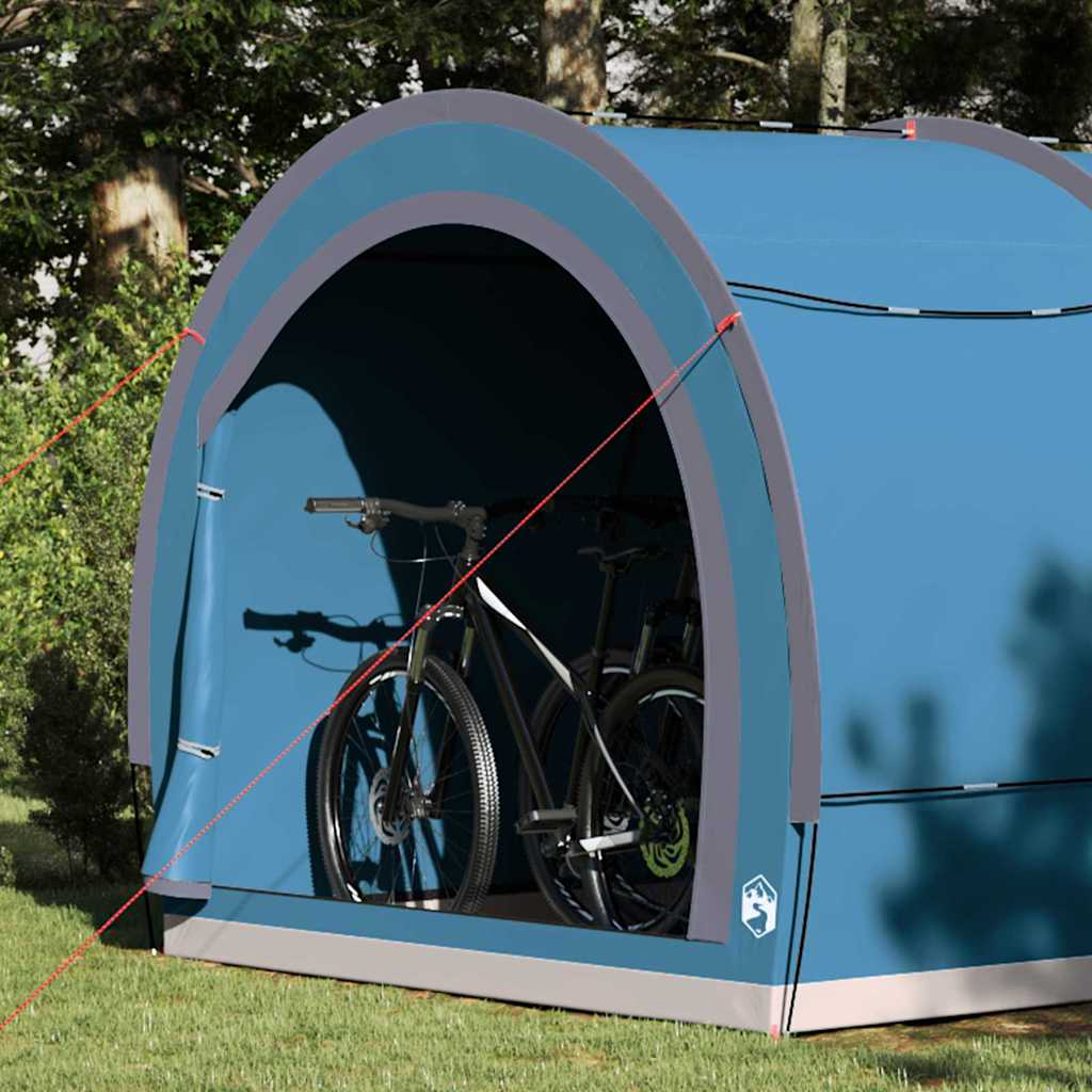 Tenda da bicicletta VidaXL con tetto con portaoggetti blu 256 x 222 x 182 cm