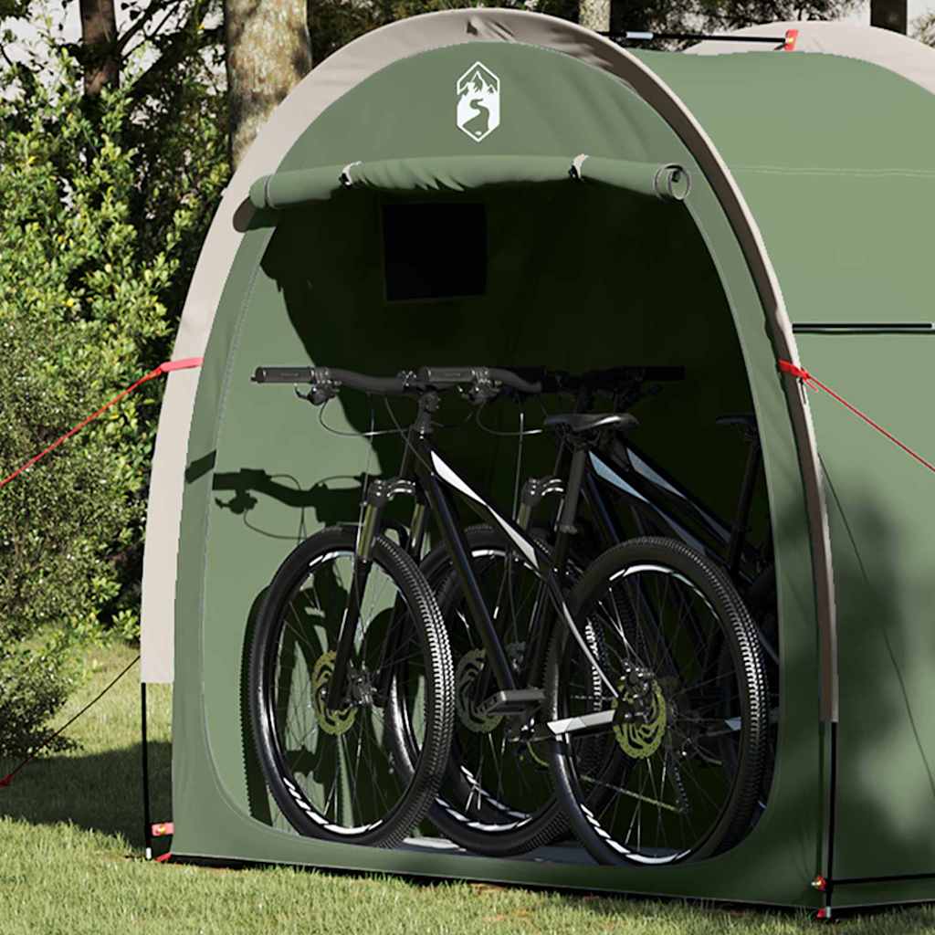 Tenda da bicicletta Vidaxx con tetto con ripostiglio verde 210 x 90 x 174 cm