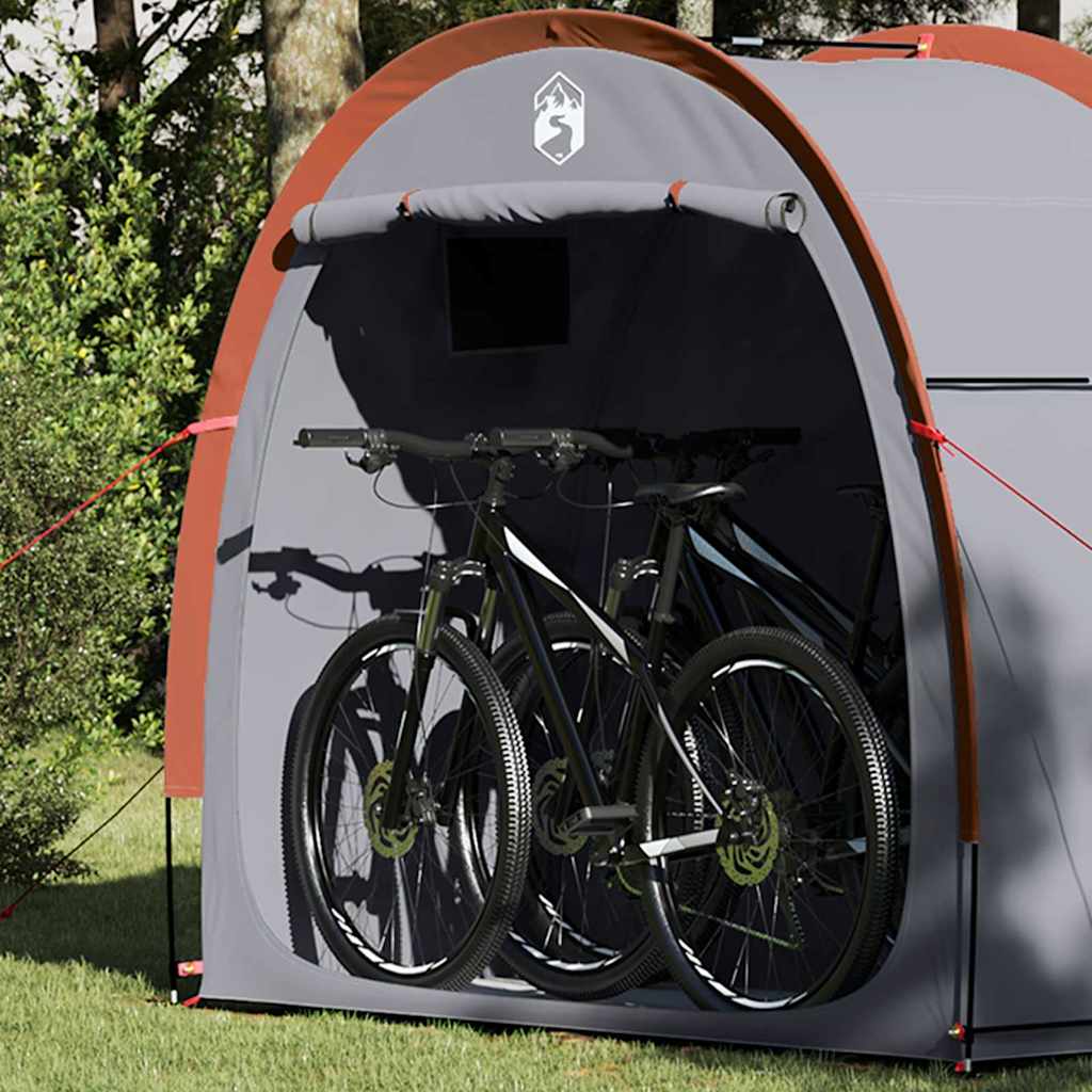 Tenda da bicicletta VidaXL con tetto con portaoggetti grigio e arancione 210 x 90 x 174 cm