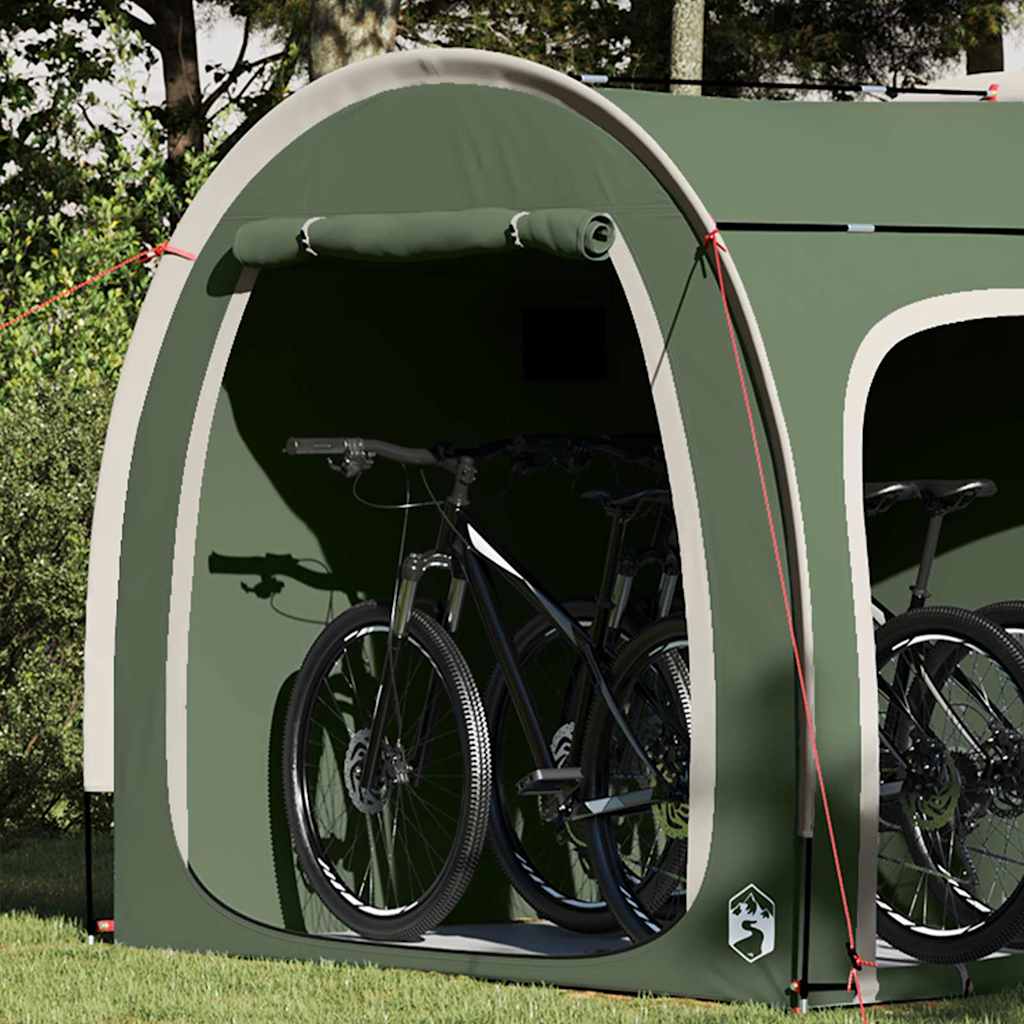 Tenda da bicicletta Vidaxx con tetto con ripostiglio verde 218 x 156 x 180 cm