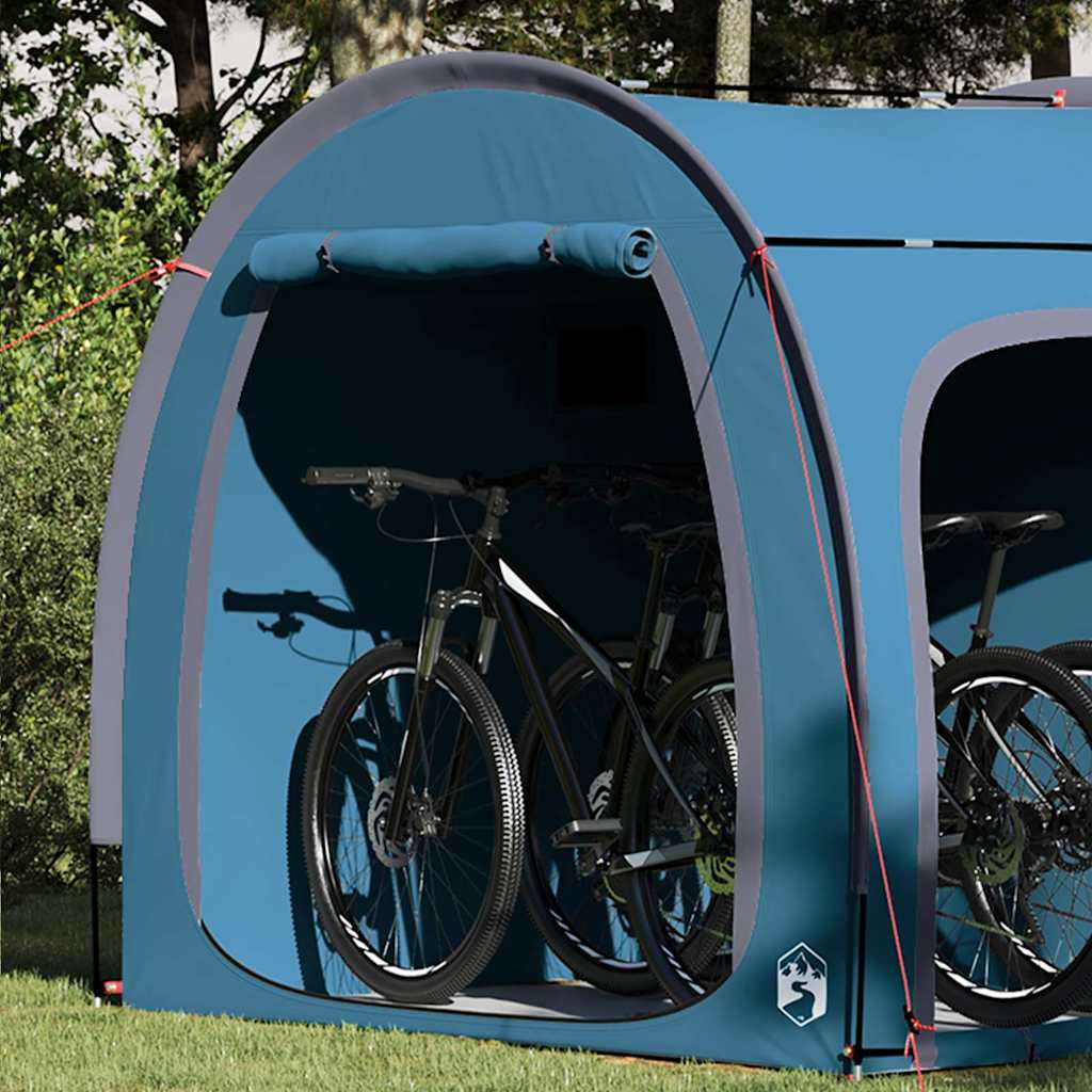 Tenda da bicicletta VidaXL con tetto con portaoggetti blu 218 x 156 x 180 cm