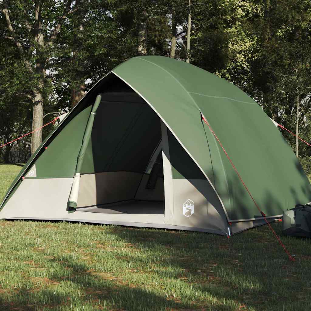 Vidaxl camping tent met dak met opslag groen 320 x 275 x 190 cm taft