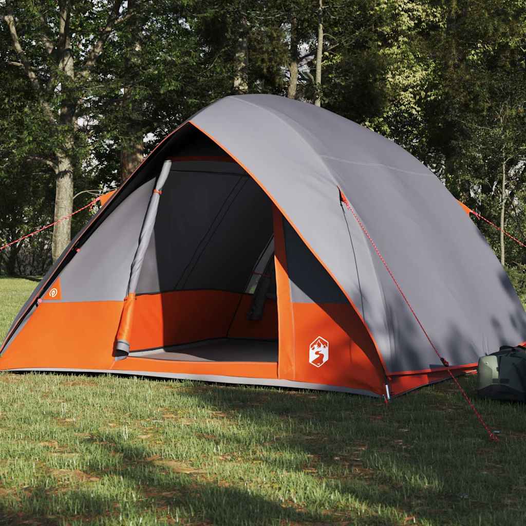 Tienda de campaña VidaXL con techo tafetán gris y naranja 320 x 275 x 190 cm