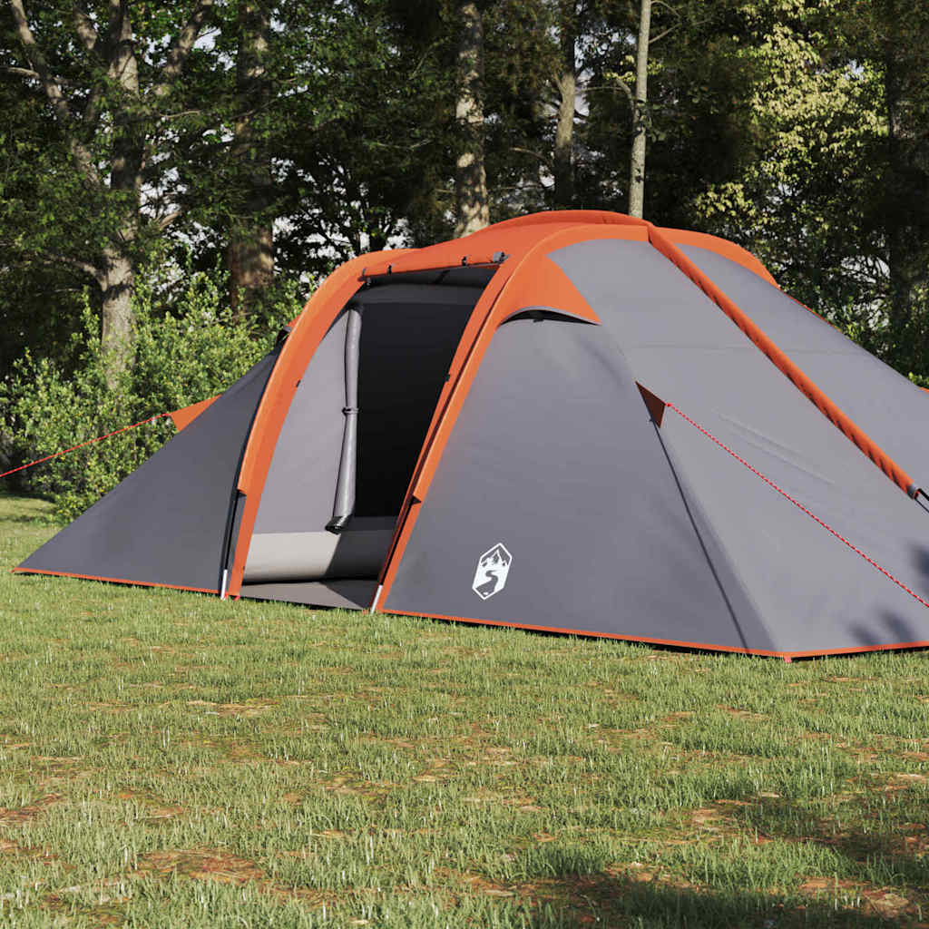 Tenda a tunnel Vidaxx con tetto grigio e arancione 510 x 240 x 156 cm taffetà