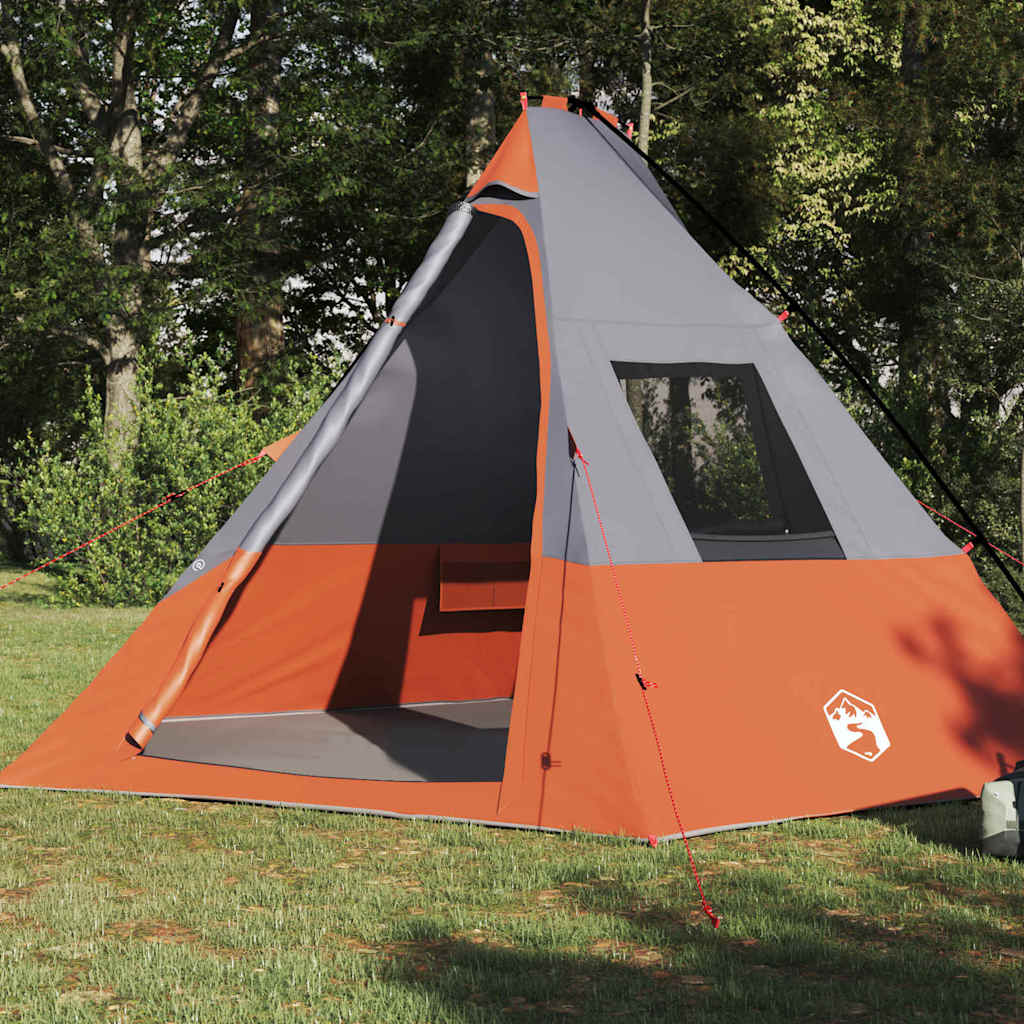 Tienda tipi vidaxx con techo tafetán gris y naranja 383 x 338 x 217 cm