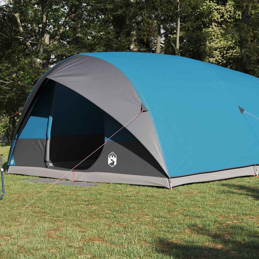 Tienda túnel vidaXL con techo con almacenaje tafetán azul 500 x 348 x 200 cm