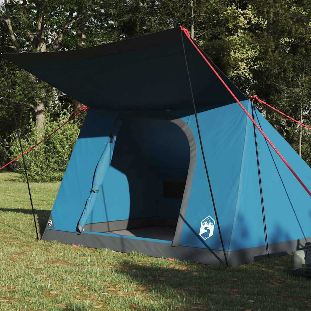 Tenda da campeggio VidaXL con tetto con ripostiglio blu 223 x 163 x 130 cm taffetà