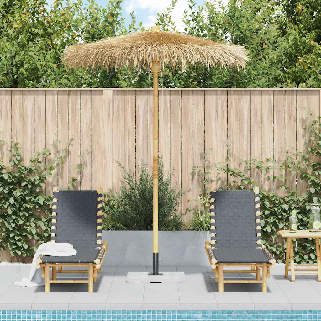 Ombrello tiki VidaXL con baldacchino in foglie di banano 180 cm bambù