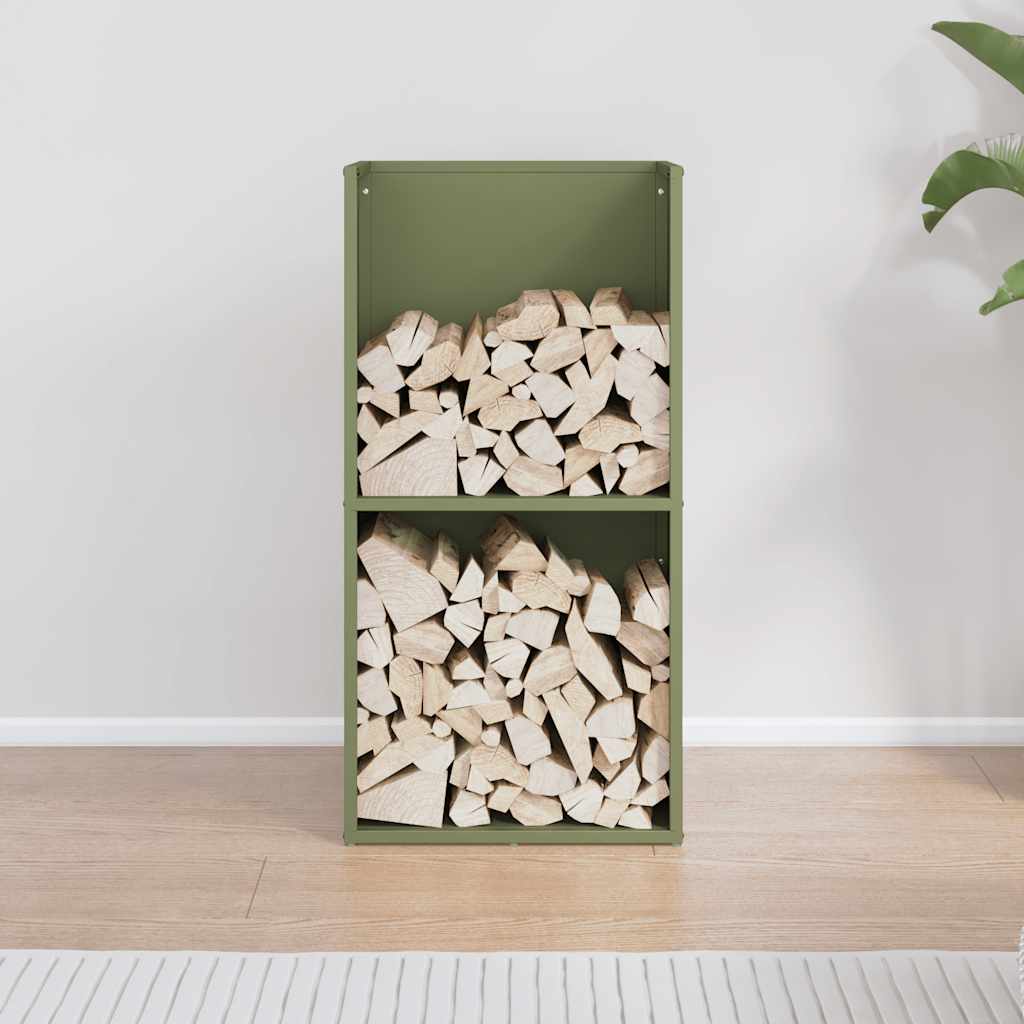 Portalegna Vidaxx 40x30x80 cm in acciaio laminato a freddo verde oliva