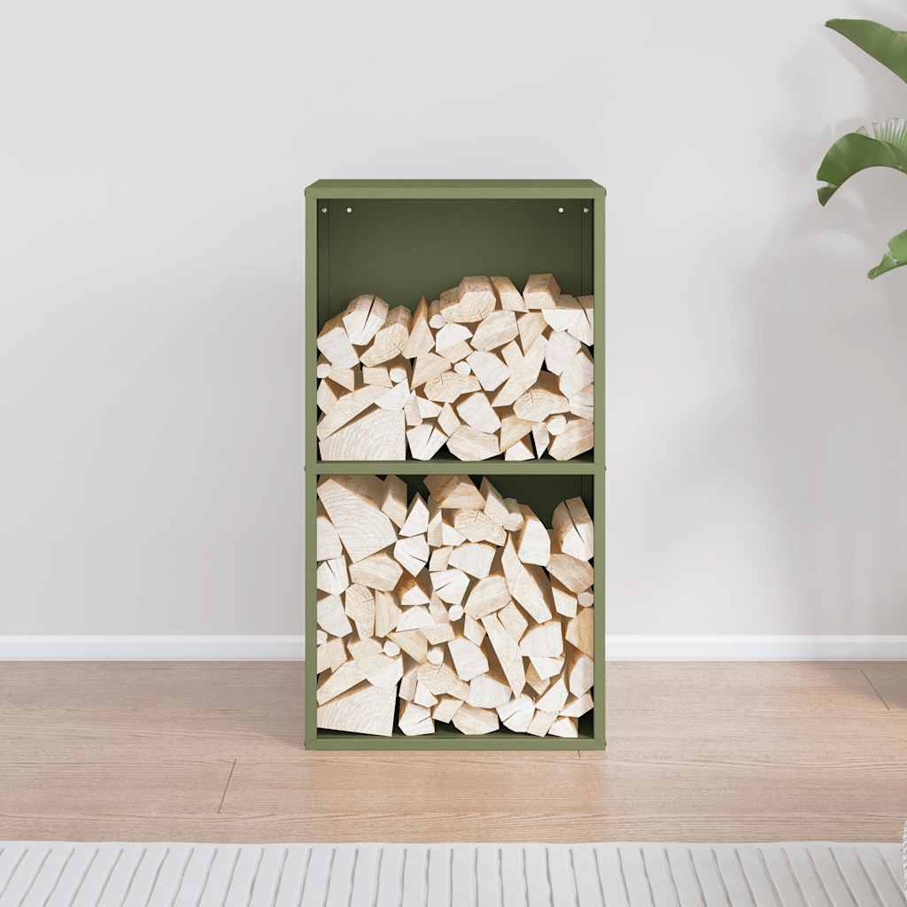 Vidaxx leñero 40x30x75 cm acero laminado en frío verde oliva