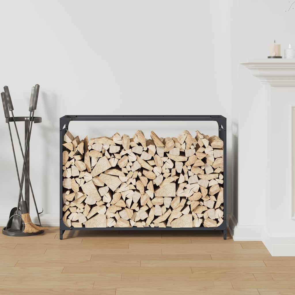 Portalegna VidaXL 90x28x65 cm in acciaio laminato a freddo antracite