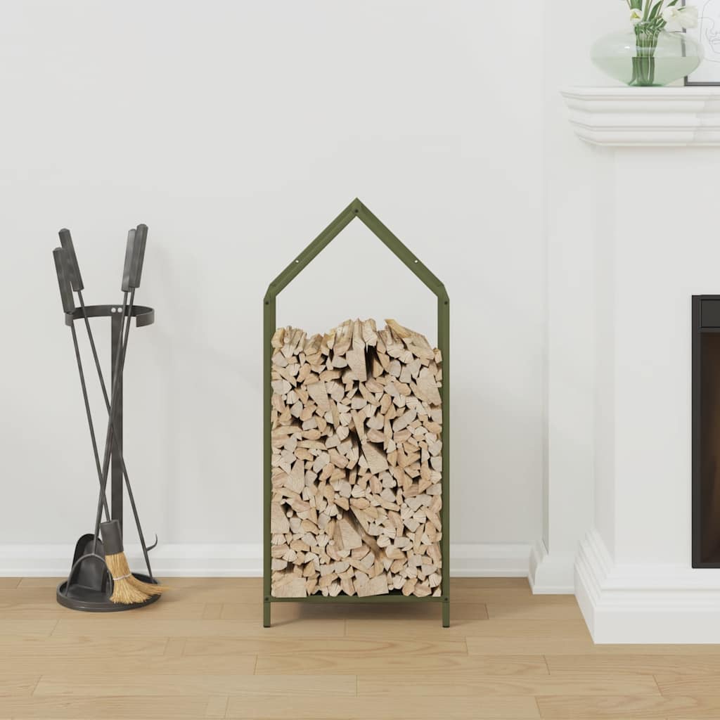 Portalegna Vidaxx 40x25x90 cm in acciaio laminato a freddo verde oliva