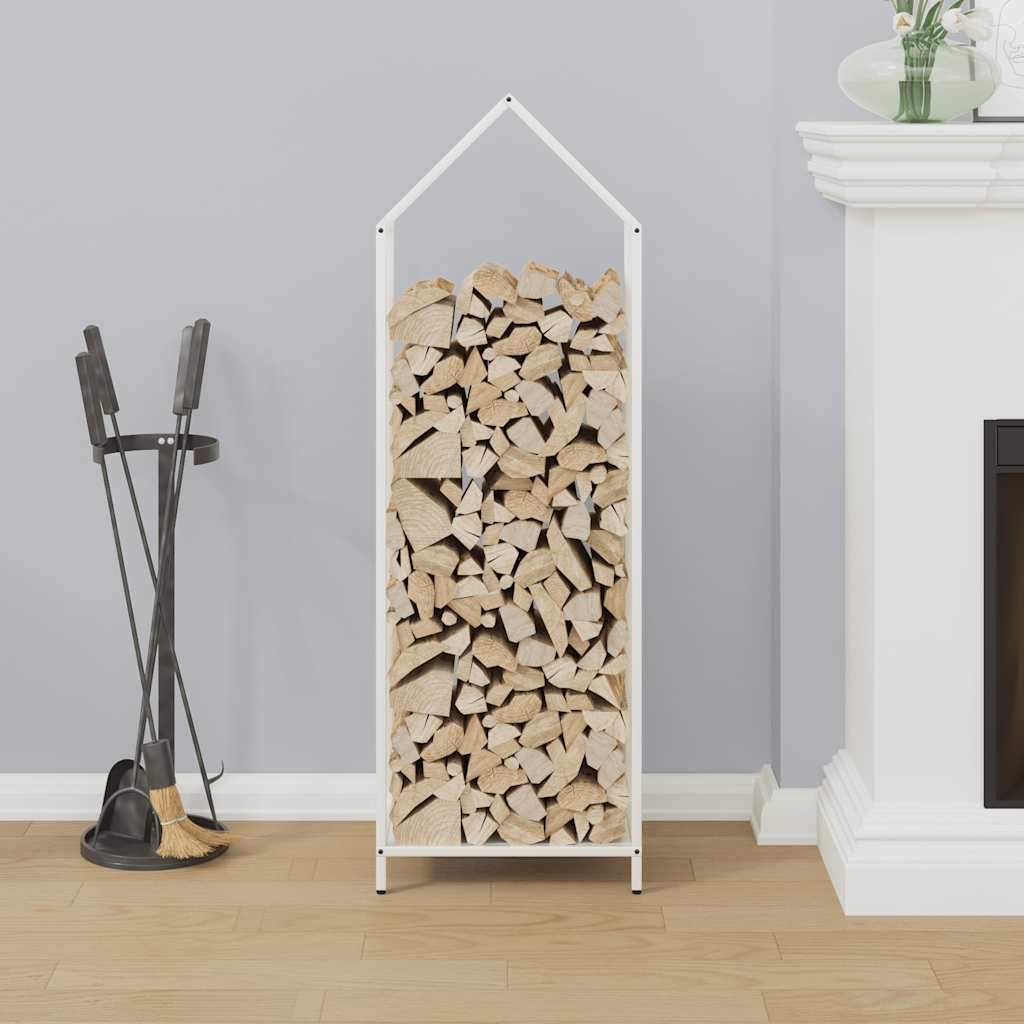 Leñero Vidaxx 40x25x120 cm acero laminado en frío blanco
