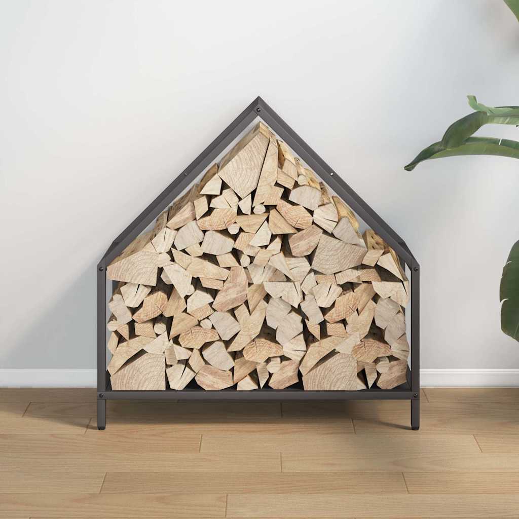 Portalegna Vidaxx 60x25x60 cm in acciaio laminato a freddo nero