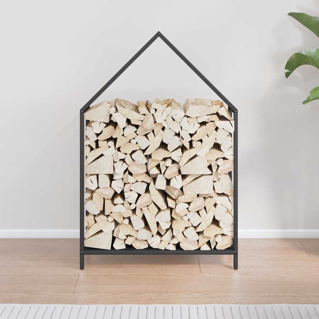 Vidaxl brandhoutrek 60x25x90 cm koudgewalst staal zwart