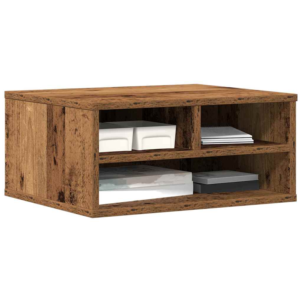 Vidaxl printerstand met opslag oudhout 49 x 40 x 22.5 cm bewerkt hout