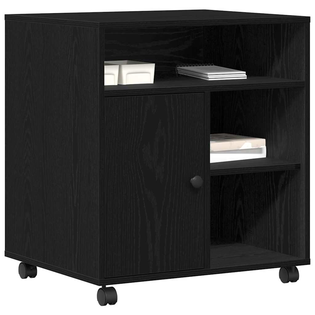 Supporto per stampante Vidaxxl rovere nero 60 x 50 x 67 cm in MDF