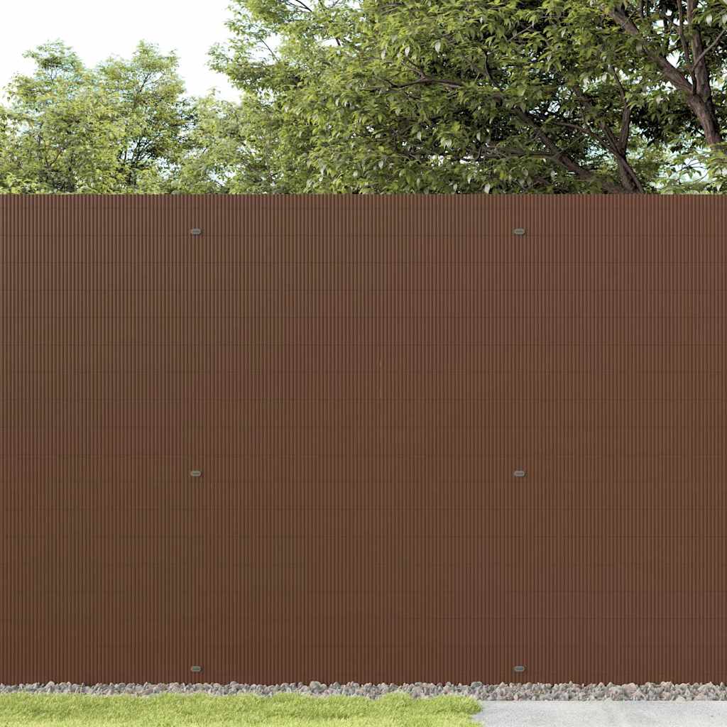 Vidaxx valla de jardín de doble cara marrón 1,8x5 m PVC