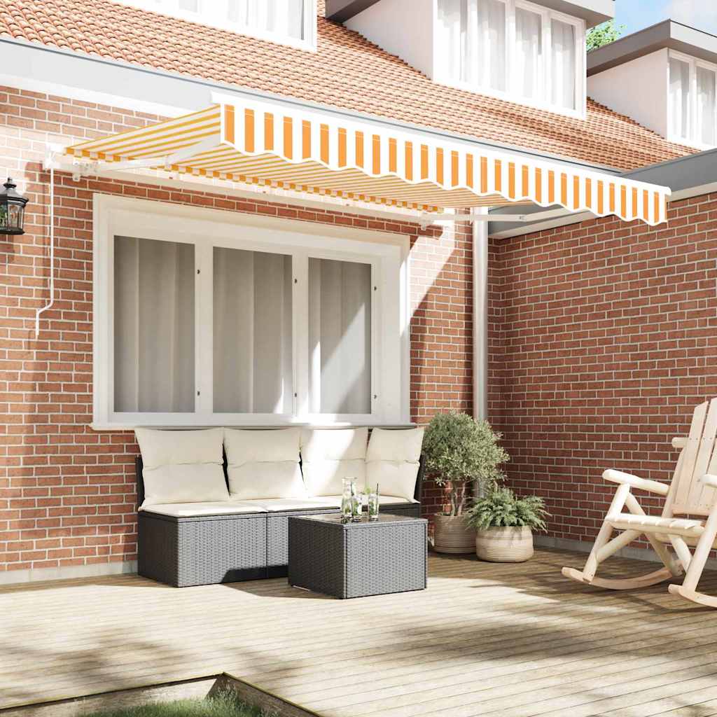 Vidaxl inklapbaar zonnescherm geel 250 x 200 cm stof