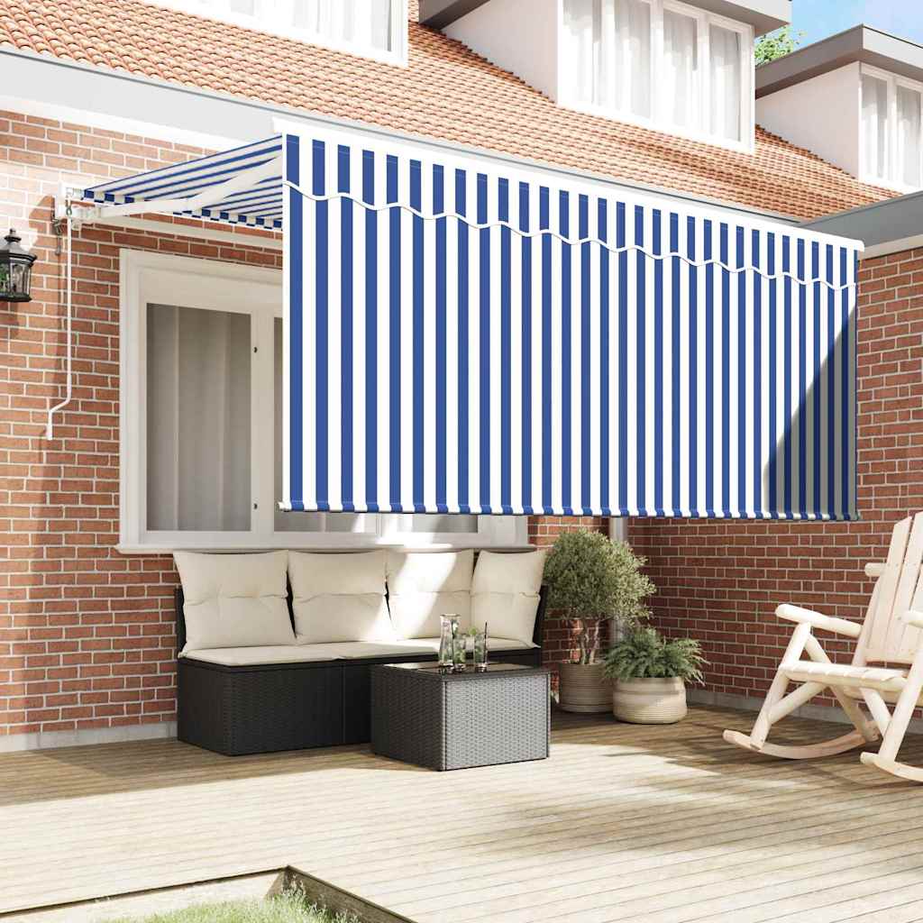Ombrellone pieghevole Vidaxx blu e bianco 300 x 200 cm