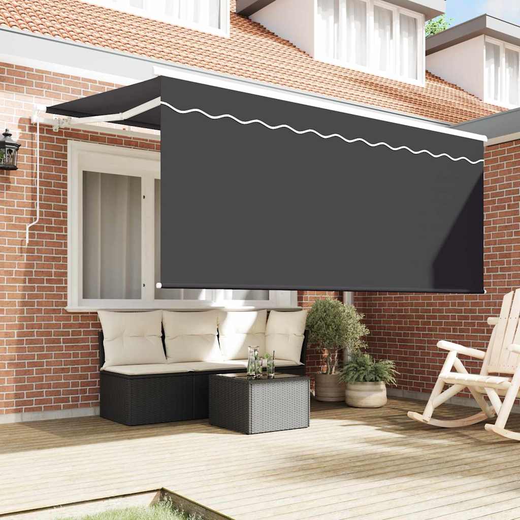 Vidaxl parasole pieghevole in tessuto rigato antracite 300 x 200 cm