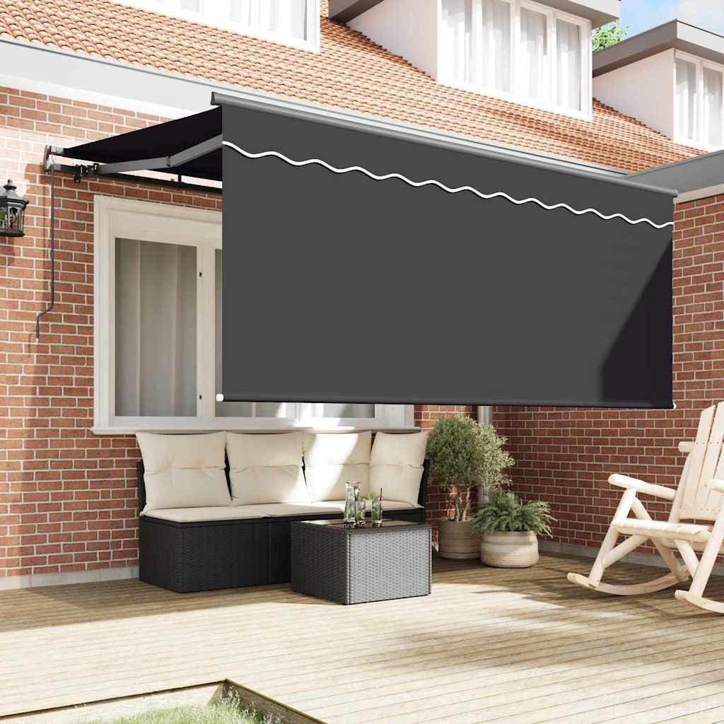 Vidaxl parasole pieghevole in tessuto rigato antracite 300 x 200 cm