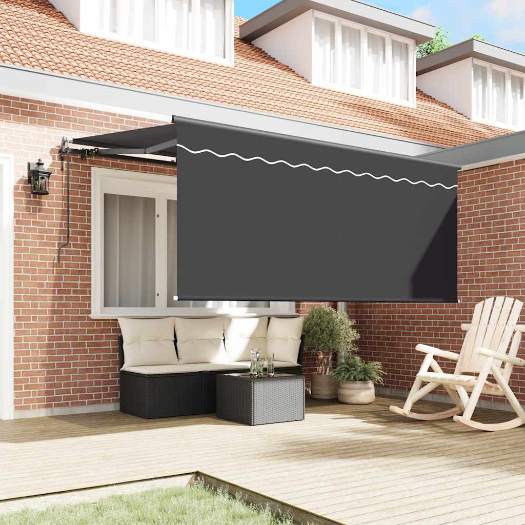 Vidaxl Sombrilla Plegable Tejido Rayas Antracita 300 x 200 cm