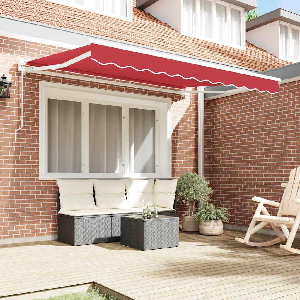 Ombrellone pieghevole Vidaxx rosso 350 x 200 cm poliestere e metallo