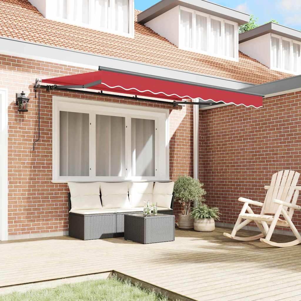 Ombrellone pieghevole Vidaxx rosso 350 x 200 cm in tessuto