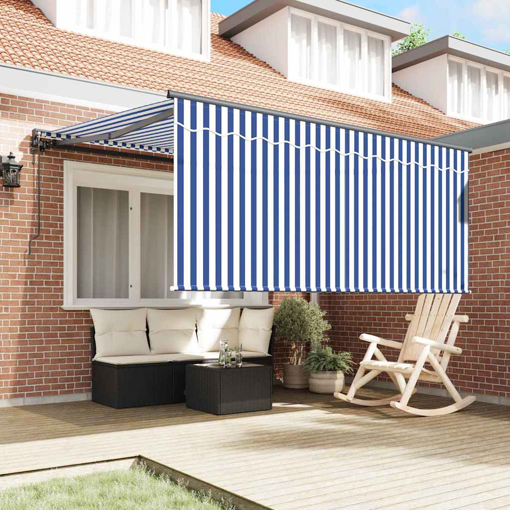 Ombrellone pieghevole Vidaxx blu e bianco 300 x 250 cm