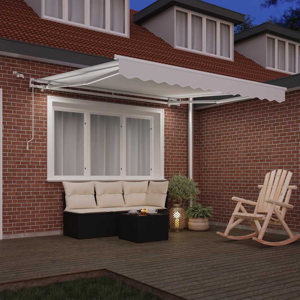 Vidaxl inklapbaar zonnescherm wit 300 x 250 cm polyester en metaal