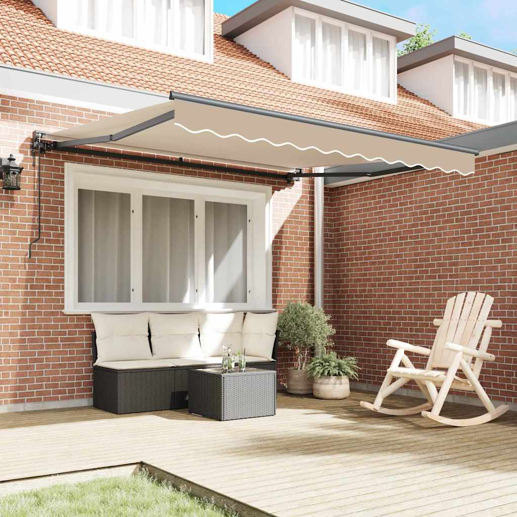 Ombrellone pieghevole Vidaxx beige 350 x 250 cm poliestere e metallo