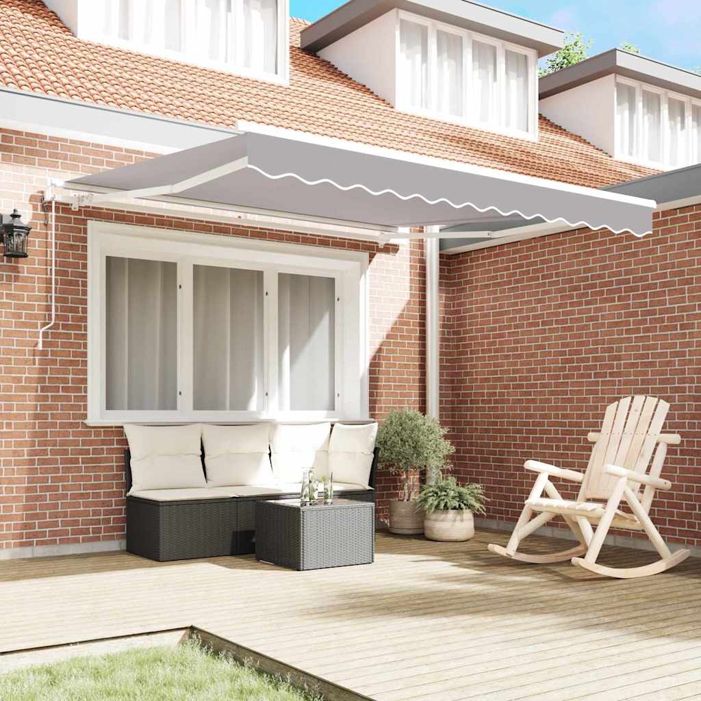 Ombrellone pieghevole Vidaxx tessuto grigio chiaro 350 x 250 cm