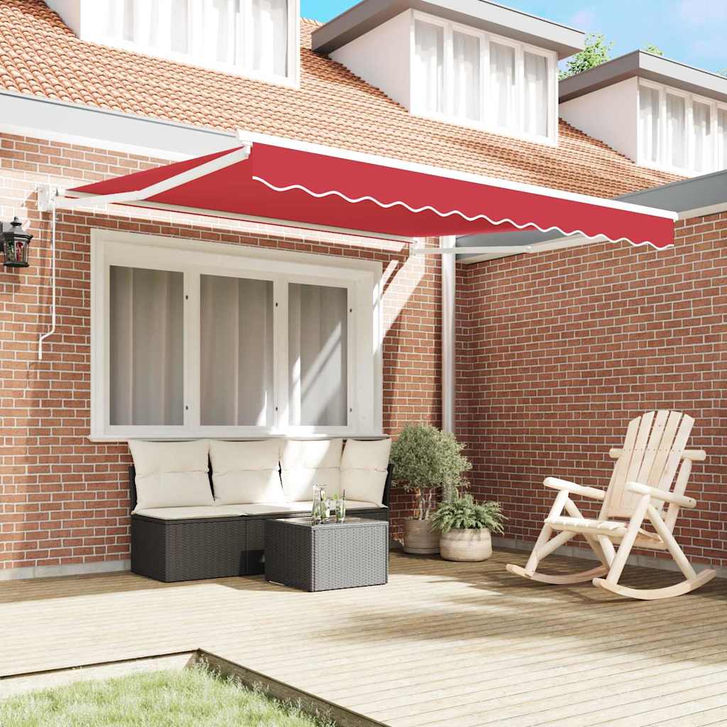 Ombrellone pieghevole Vidaxx rosso 350 x 250 cm poliestere e alluminio