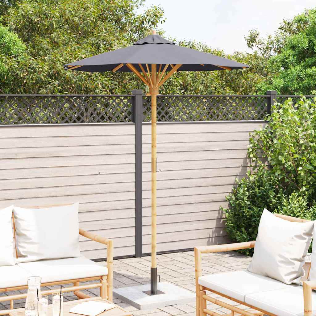 Vidaxl tuinparasol donkergrijs ø 270 x 260 cm bamboe