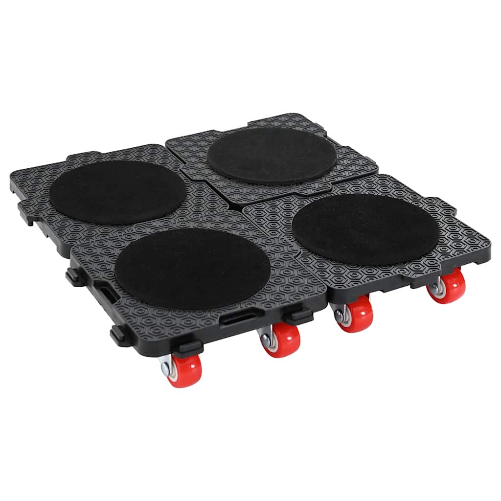 VidaXL ruedas para muebles 4 uds con elevador 13,5x13,5x4,2 cm 300 kg negro