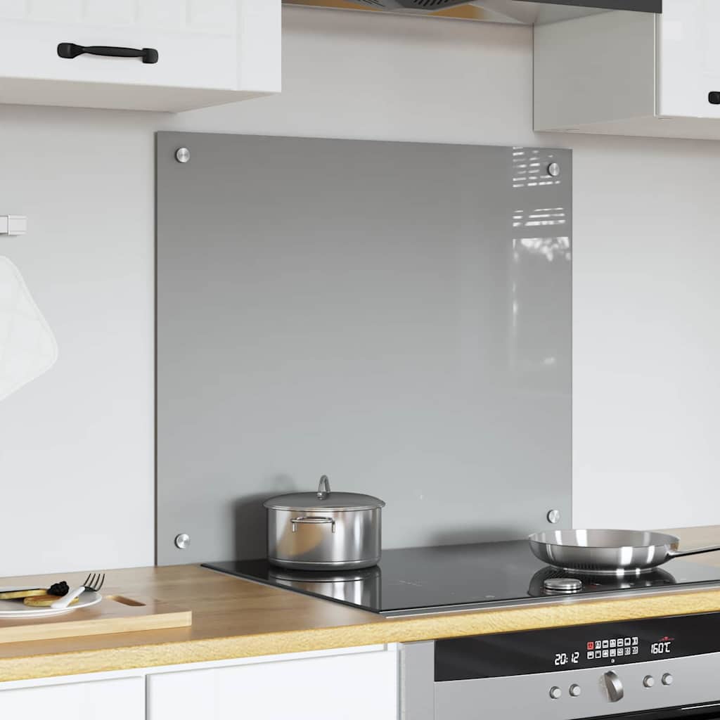 Vidaxxl salpicadero de cocina gris claro 70 x 60 cm vidrio templado