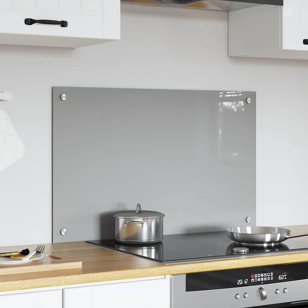 Vidaxxl salpicadero de cocina gris claro 80 x 50 cm vidrio templado