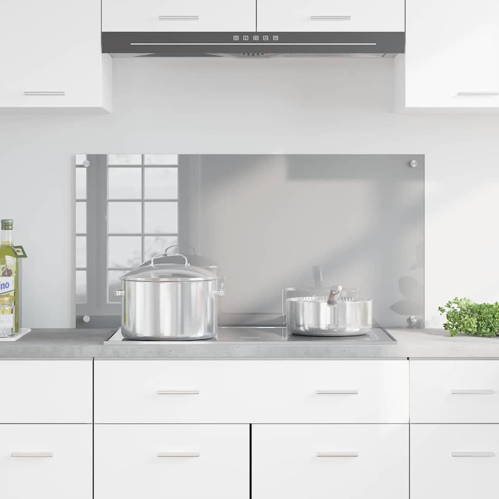 Vidaxxl salpicadero de cocina gris claro 100 x 50 cm vidrio templado