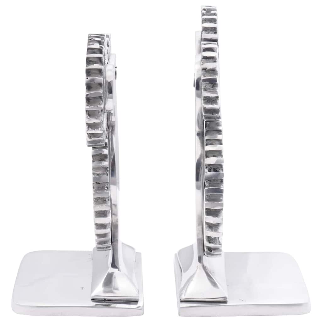 Fermalibri Vidaxxl 2 pezzi argento 10 x 10 x 22 cm alluminio