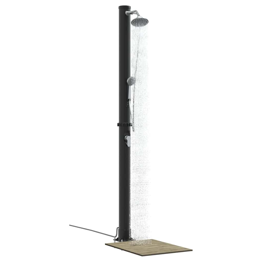 Doccia solare da esterno Vidaxx nera 217 cm in PVC e alluminio