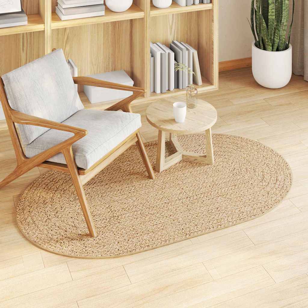 Vidaxl alfombra zizur marrón 150 x 80 cm polipropileno